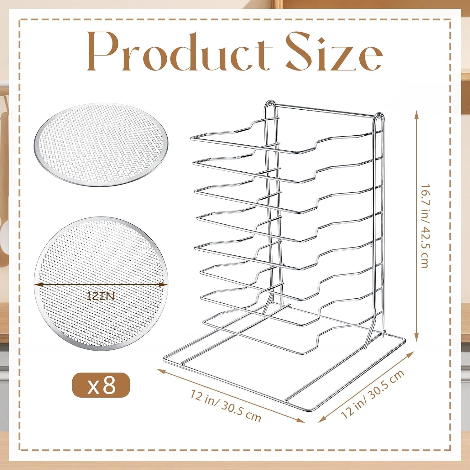 Pizza Rack 8 Tiered Stand With - Baking Kitchen Set review and price