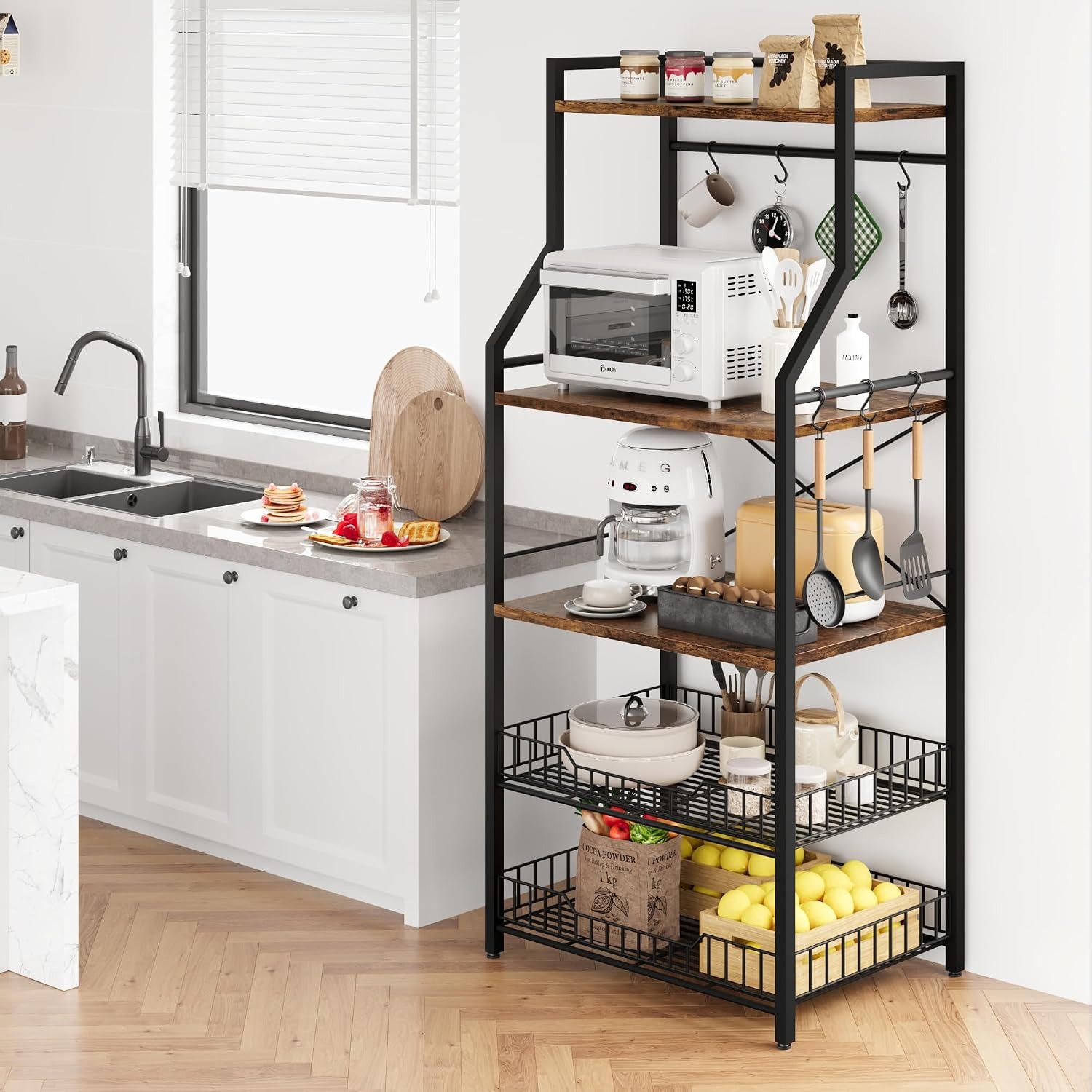 5 Tier Kitchen Bakers Rack wit - Kitchen Baking Rack review and price