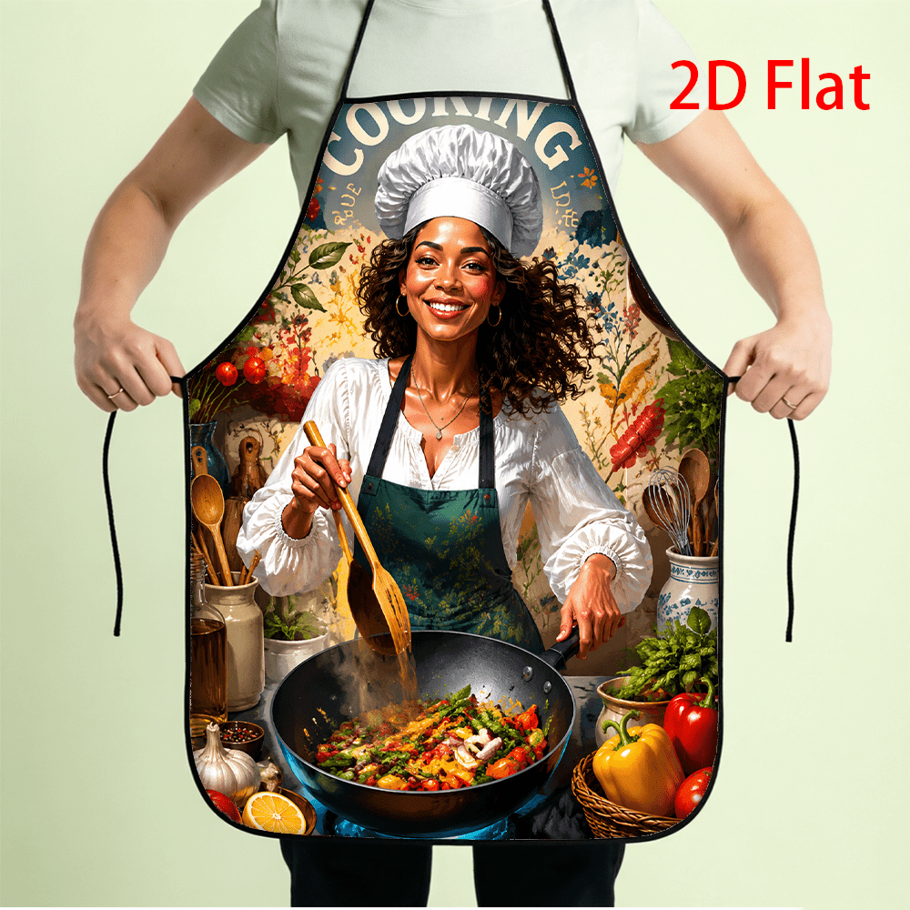 1pc 2D Flat Printed Female Che - Kitchen Baking Background review and price